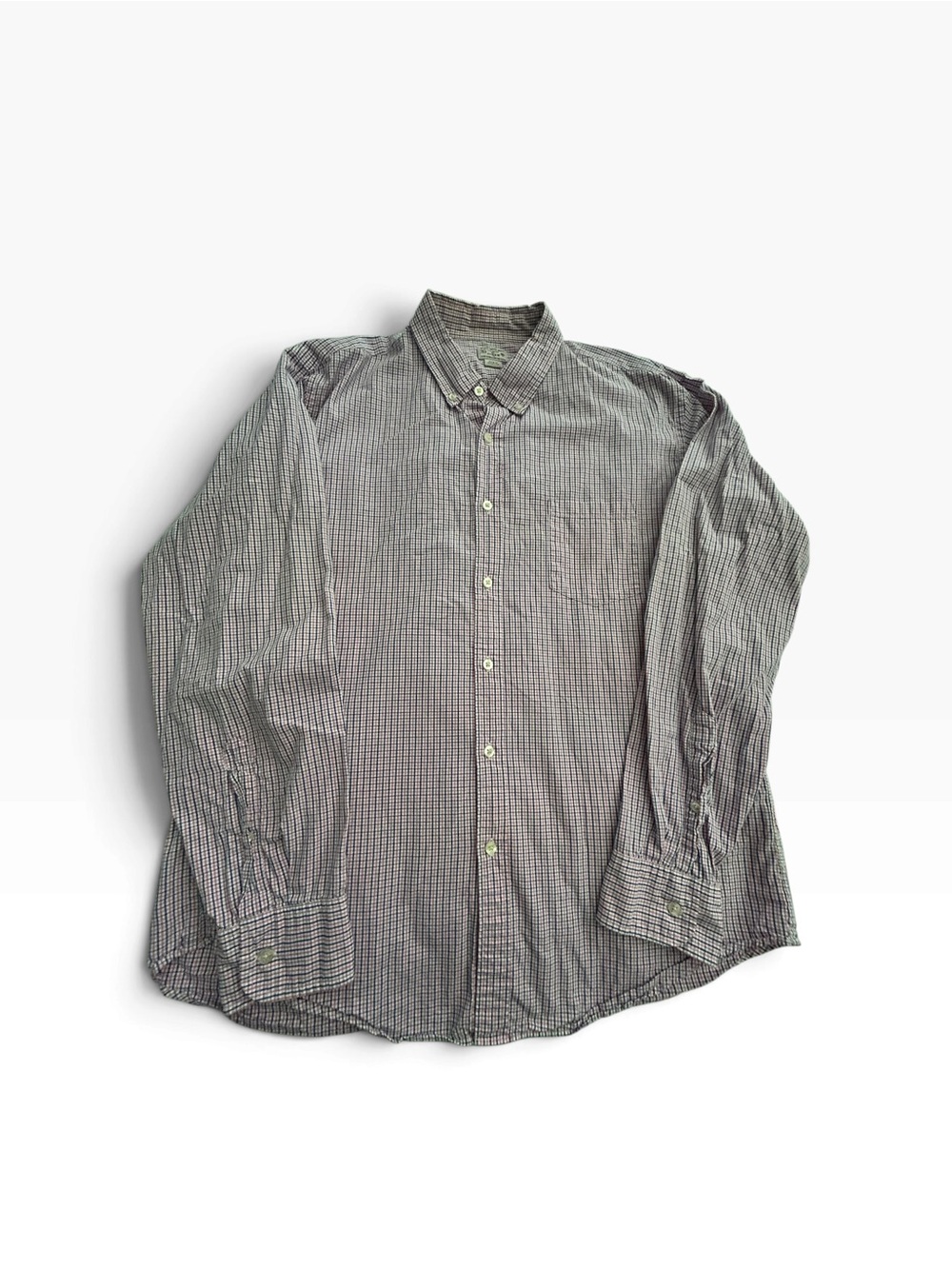J. Crew Men's Long-Sleeve Button-Down Shirt in Gray Mini-Check